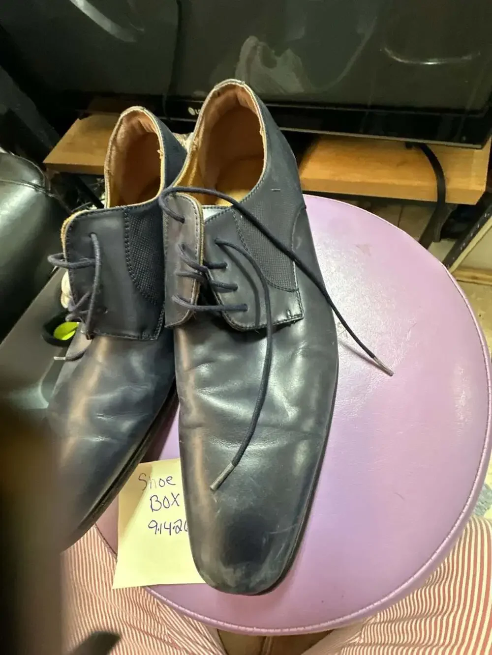 Florsheim Postino Plain Toe Oxford Blue Leather Shoes